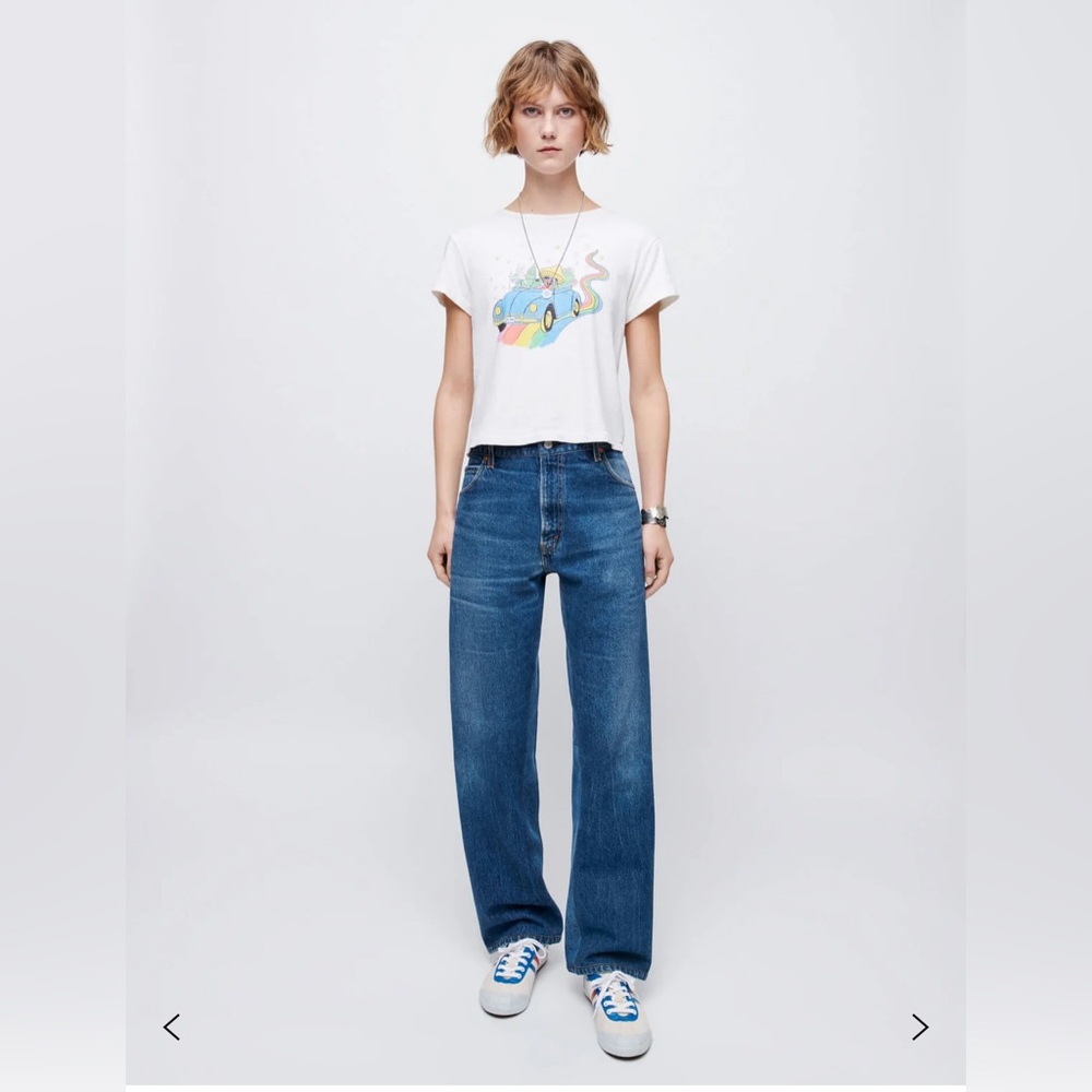 NEW WITH TAGS NWT Re/Done Indigo Straight Leg Jeans